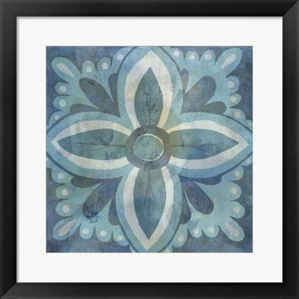 Framed Patinaed Tile I Print