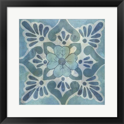 Framed Patinaed Tile VI Print