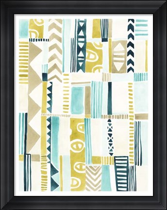Framed Tribal Patchwork I Print