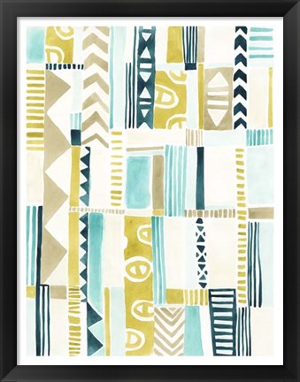 Framed Tribal Patchwork I Print