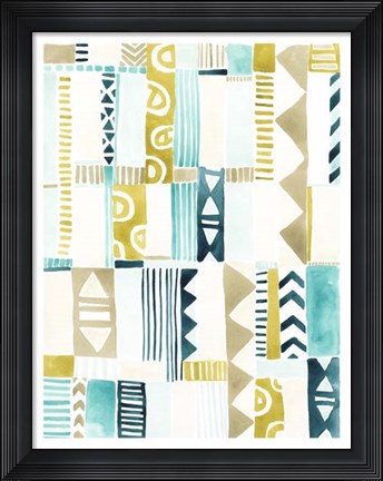 Framed Tribal Patchwork II Print