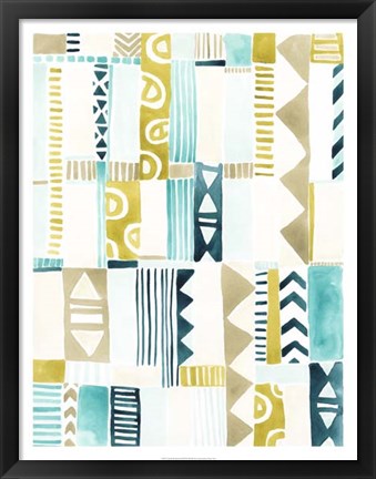 Framed Tribal Patchwork II Print