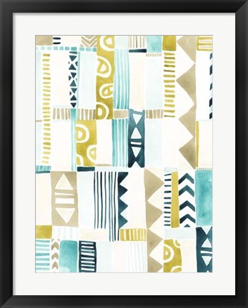 Framed Tribal Patchwork II Print