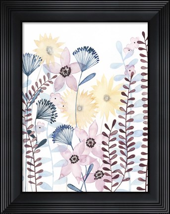 Framed Pastel Posies I Print