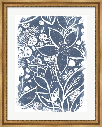 Framed Garden Batik I Print
