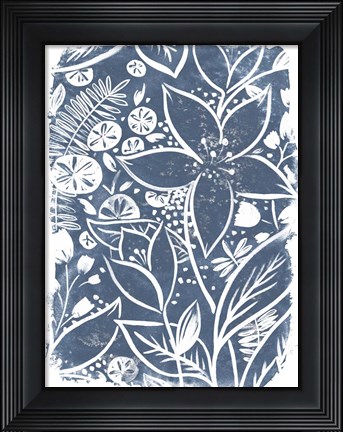 Framed Garden Batik I Print