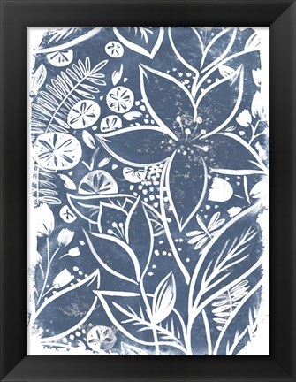 Framed Garden Batik I Print