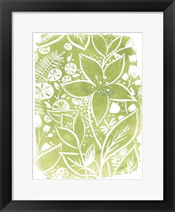 Framed Garden Batik III Print