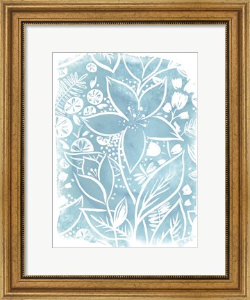 Framed Garden Batik VII Print