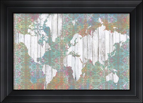 Framed Boho Map I Print