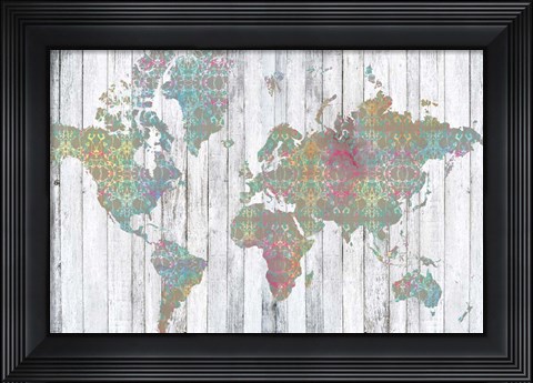 Framed Boho Map II Print