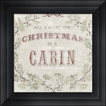 Framed Cabin Christmas IV Print