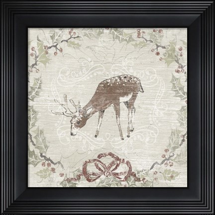 Framed Cabin Christmas VI Print