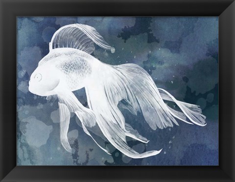Framed Indigo Fish I Print