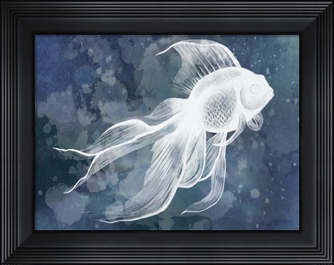 Framed Indigo Fish II Print