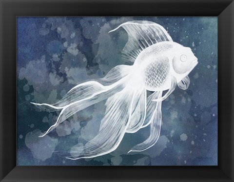 Framed Indigo Fish II Print