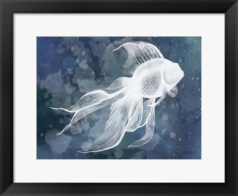 Framed Indigo Fish II Print