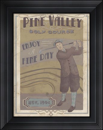 Framed Retro Golf I Print