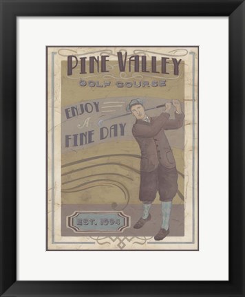 Framed Retro Golf I Print