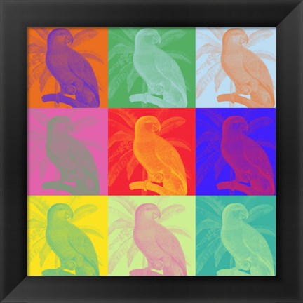 Framed Parrot Party I Print