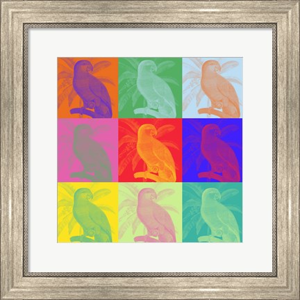 Framed Parrot Party I Print