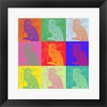 Framed Parrot Party I Print