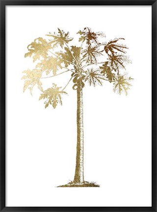 Framed Gold Foil Tropical Palm I- Metallic Foil Print