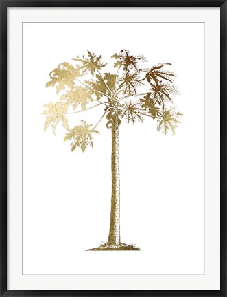 Framed Gold Foil Tropical Palm I- Metallic Foil Print