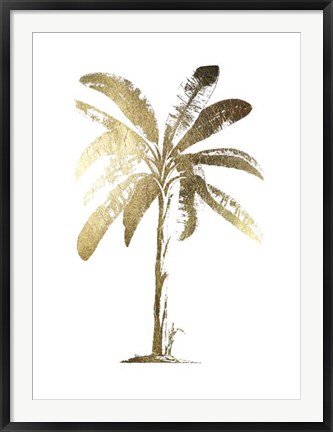 Framed Gold Foil Tropical Palm II- Metallic Foil Print
