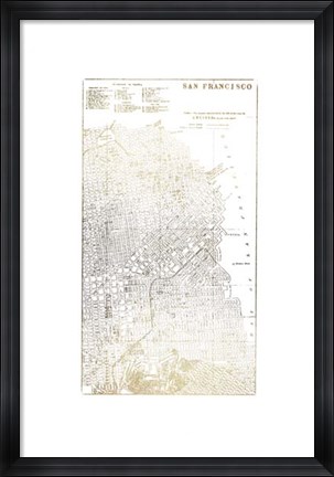 Framed Gold Foil City Map San Francisco- Metallic Foil Print