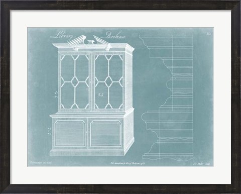Framed Chippendale Library Bookcase I Print