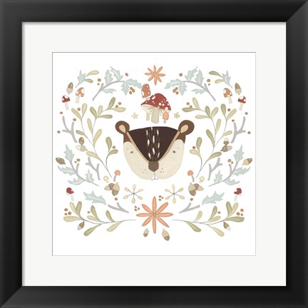 Framed Whimsical Woodland Faces II Print