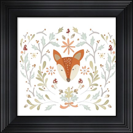 Framed Whimsical Woodland Faces IV Print