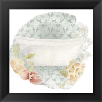 Framed Garden Romance Bath I Print