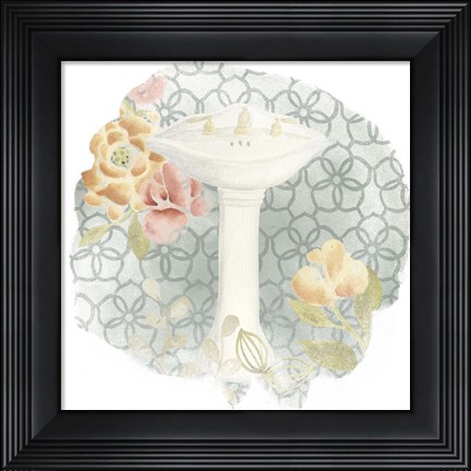 Framed Garden Romance Bath III Print