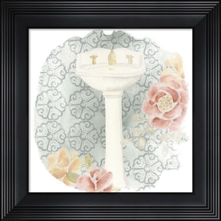 Framed Garden Romance Bath IV Print