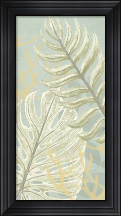 Framed Palm &amp; Coral Panel I Print