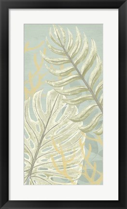 Framed Palm &amp; Coral Panel I Print