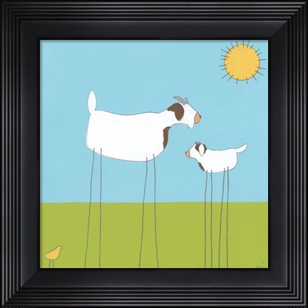 Framed Stick-leg Goat I Print