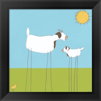 Framed Stick-leg Goat I Print