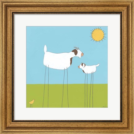 Framed Stick-leg Goat I Print