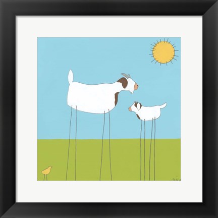 Framed Stick-leg Goat I Print