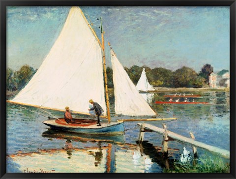 Framed Sailing at Argenteuil, c.1874 Print