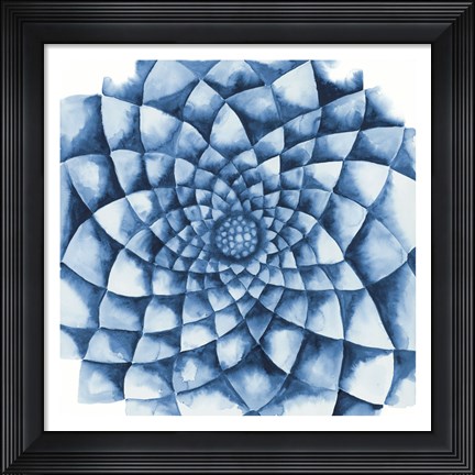 Framed Blue Zinnia Print