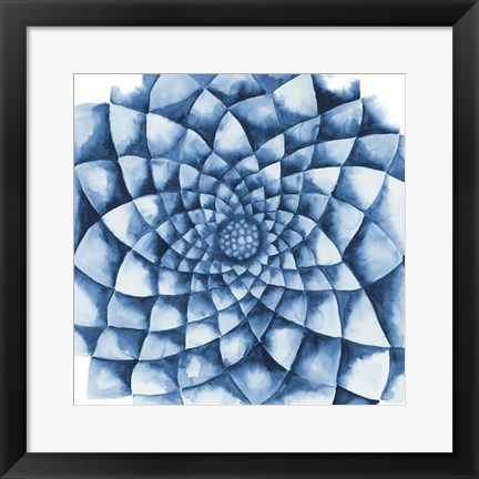 Framed Blue Zinnia Print