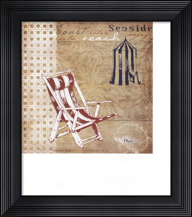 Framed Cabana Beach Collage I Print