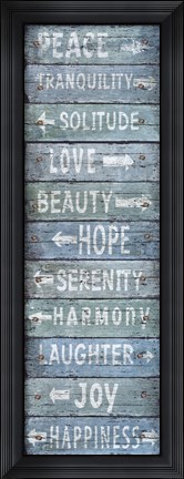 Framed Vintage Signs - Directions Blu Print