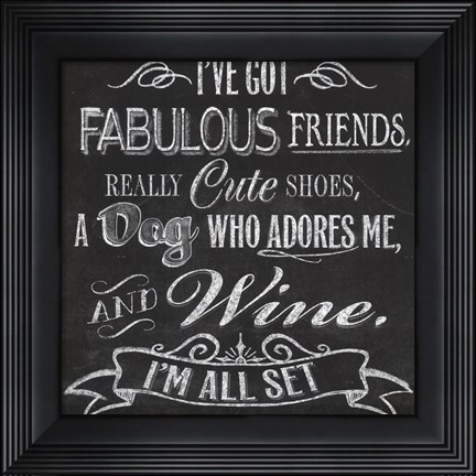 Framed Chalkboard - I'm All Set 2 Print
