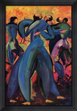 Framed Baile Azul Print