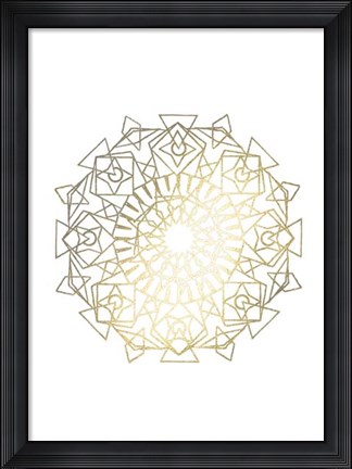 Framed Gold Foil Mandala I - Metallic Foil Print